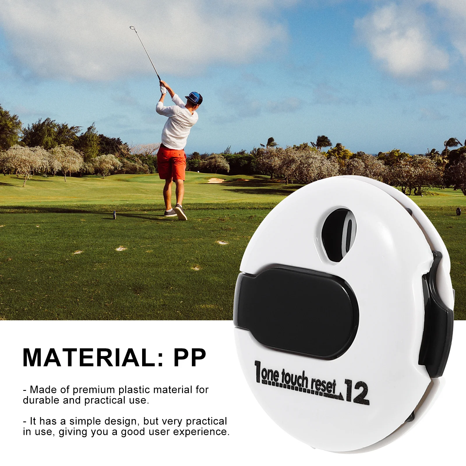 

Golf Hat Clip Score Clicker Lightweight Counter for Accurate Tallying Ideal Count Tool for Beginner Golfers White