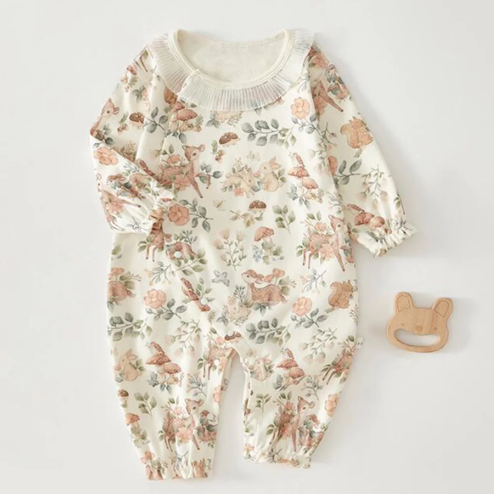 Baby Girl Long Sleeve Jumpsuit Cotton Cute Pattern Spring Autumn Princess 1st Birthday Baby Clothes Girl Romper High Quality