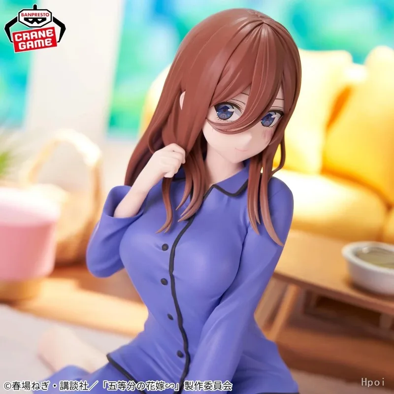 In Stock Original BANPRESTO Relax Time The Quintessential Quintuplets Gotoubun No Hanayome Nakano Miku Pvc 120mm Anime Figures