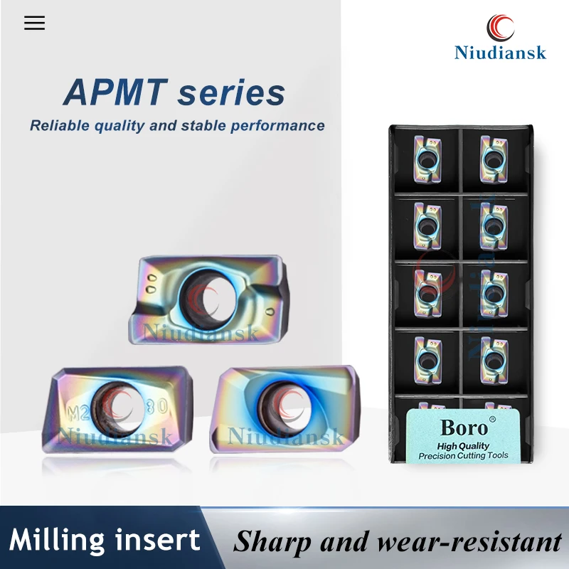 

CNC lathe Machining Center Blades APMT1135PDER APMT1604PDER H2/M2 TF618 APMT Series Color Milling Blade Process Insert Parts
