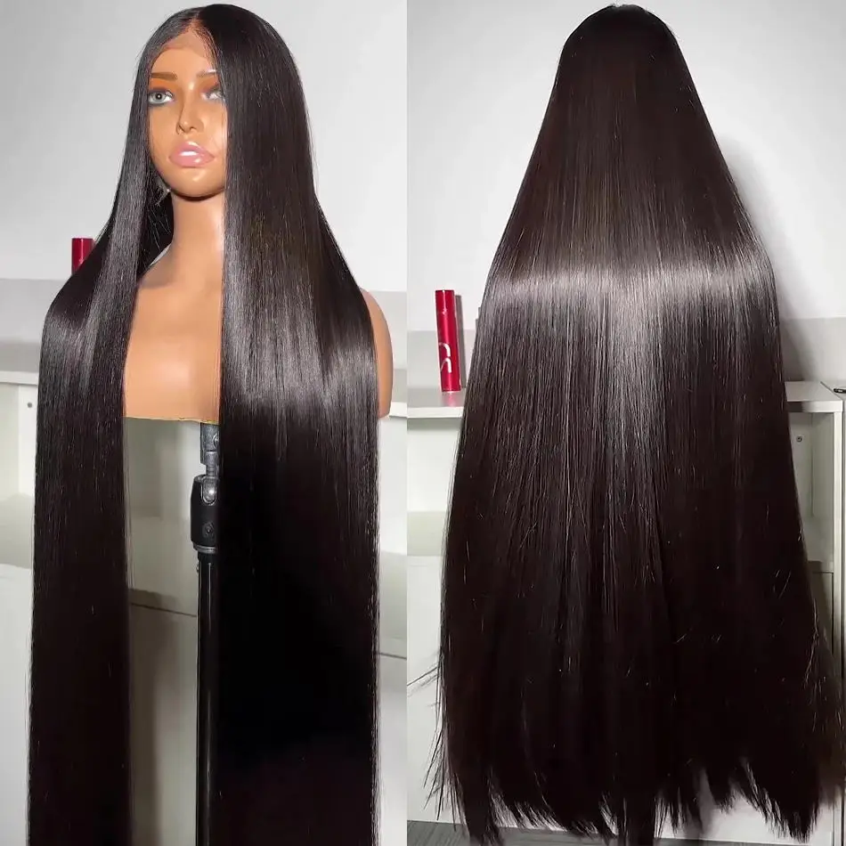 30 40Inch Glueless Wig Human Hair Ready to Wear Bone Straight 13x4 13x6 HD Lace Frontal Human Hair Wigs Brazilian PrePlucked Wig