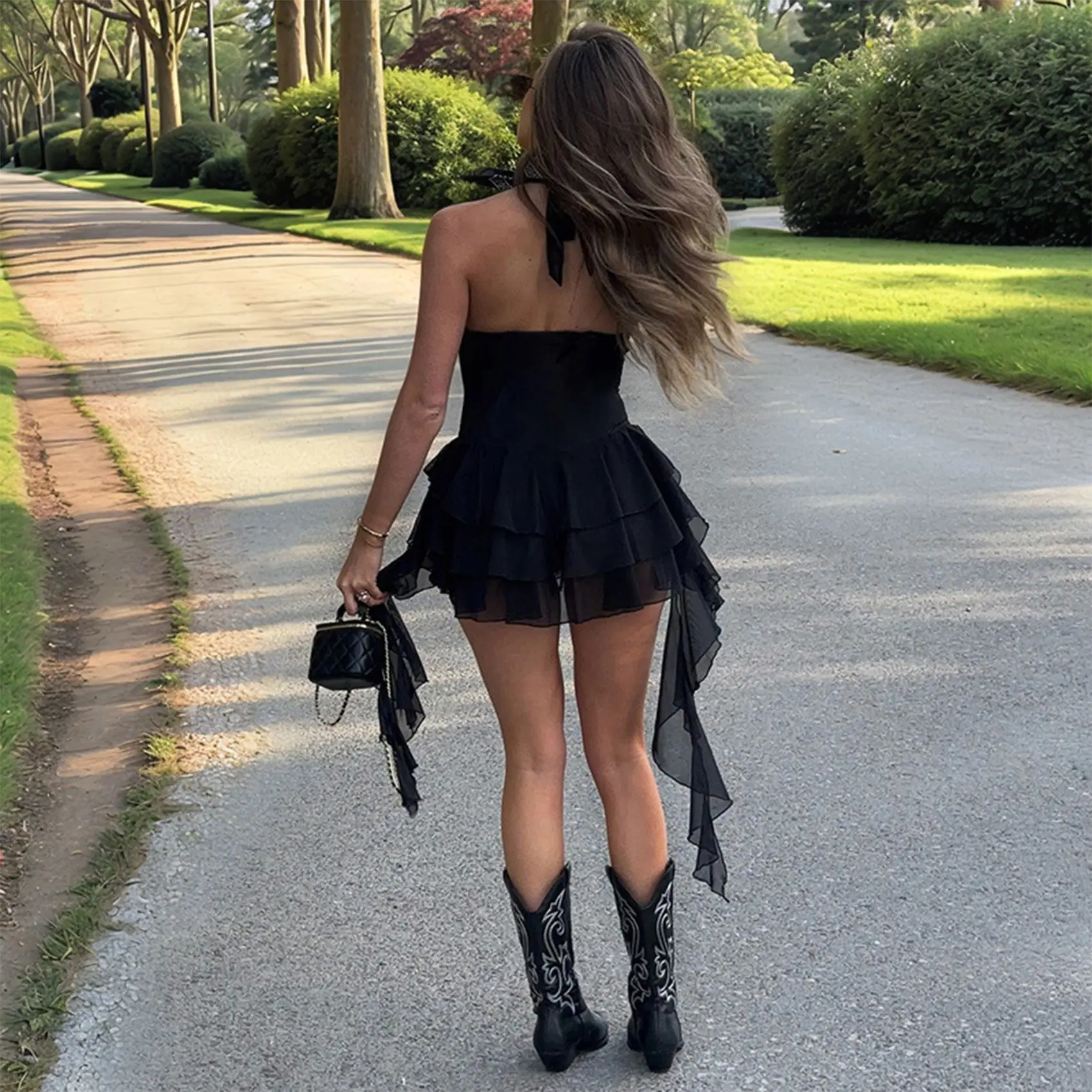 여성용 스파게티 스트랩 바디수트 레이스업 V넥 홀터탑 러플 숏팬츠 점프수트 클럽 파티 바디수트