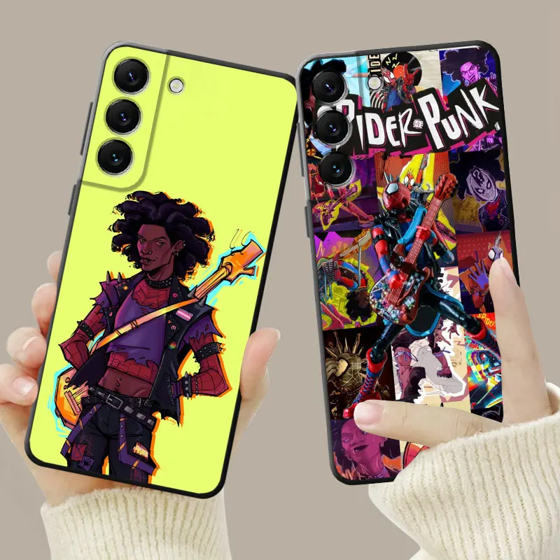 Phone Case For Samsung Galaxy S24 S23 S22 S21 S20 FE Ultra S10 Plus Note 20Ultra 10Plus Marvel Spider Punk Hobie Brown Cover