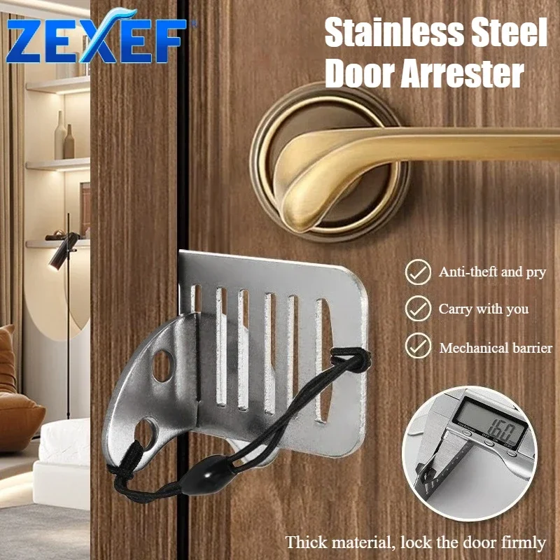 Home Accessories Portable Hotel Door Lock Safety Hook For Travel Drill Manual No School Room Personal Students Bolt Devices