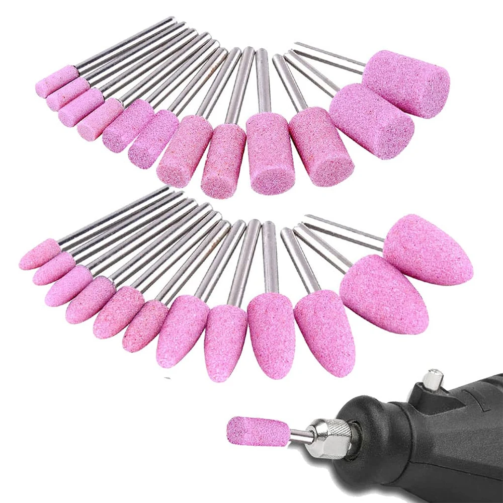 

5Pcs 3mm Shank Drill Grinding Head Abrasive Polishing Mounted Stone Ceramic Mounted Point For Dremel Mini Nail Drill Rotary Tool