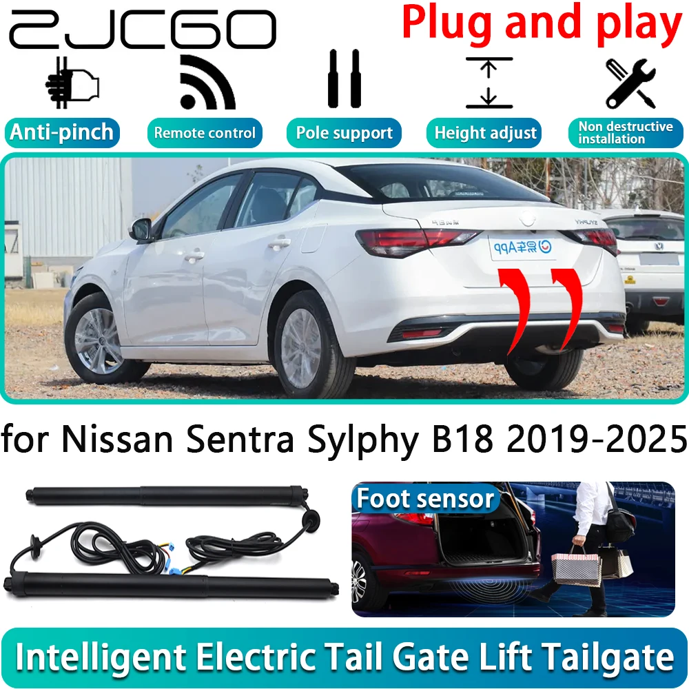 

ZJCGO for Nissan Sentra Sylphy B18 2019-2025 Electric Powered Tailgate Power Liftgate Automatic Tailgate System With Foot Sensor