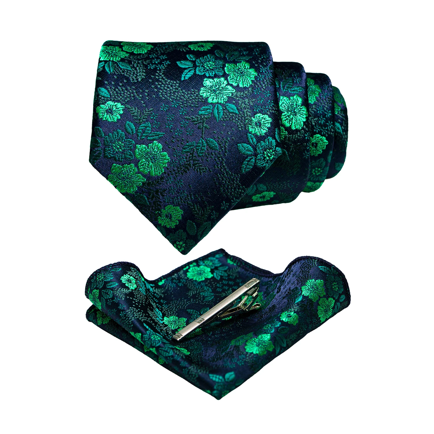 JEMYGINS Floral Seide Männer Krawatte Einstecktuch Krawatte Clip Sets Hochzeit Party Krawatte Männer Zubehör Hohe Qualität Gravata – Detail 27