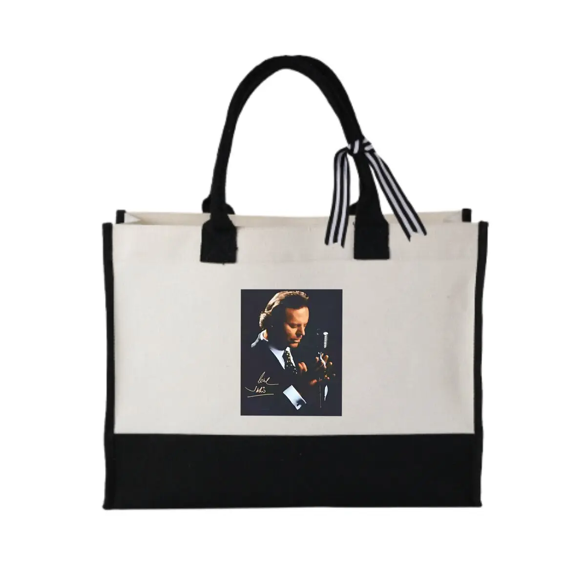 

Portrait with Love Signature Stylish Commuting Tote Simplicity Patchwork Canvas Tote