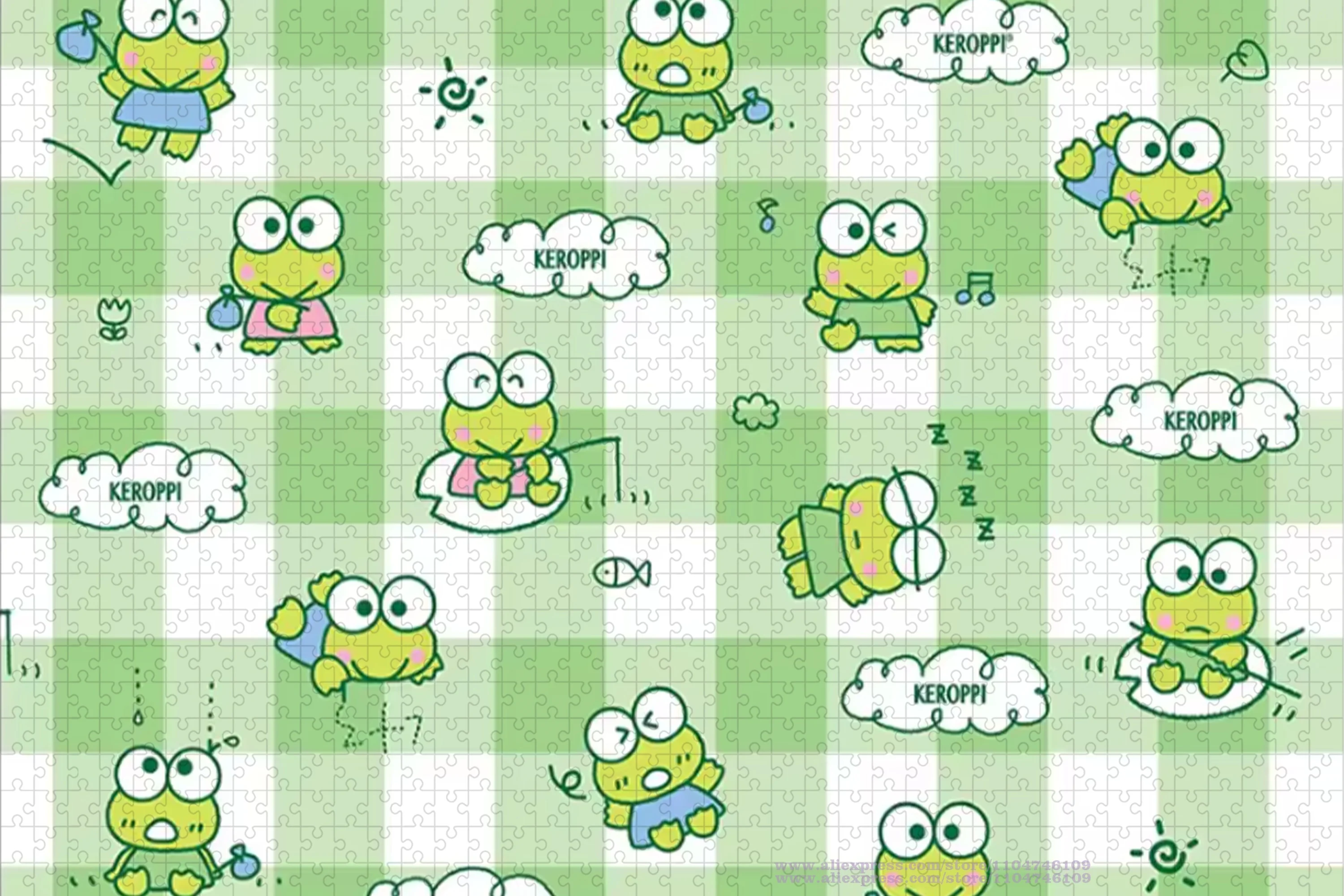 Sanrio Keroppi Puzzle Puzzle Personaggio dei cartoni animati Puzzle Decorazioni per la casa Regali di compleanno 108/200/300/500/1000/1500 pezzi Puzzle di intelligenza