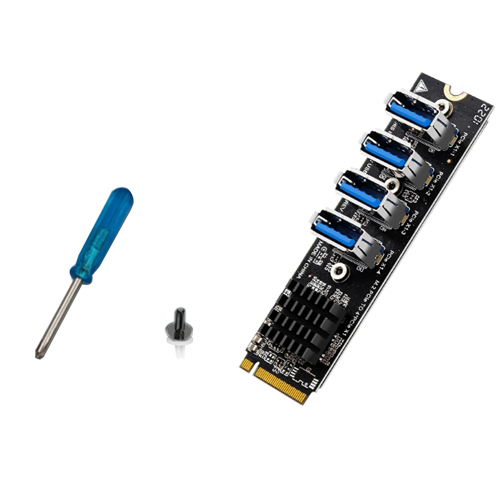 A08E-USB 3.0 PCI-E Riser-kaart M.2 naar PCIE Extender Riser-adapterkaart 4-poorts PCI-Express-adapter voor Mac Os Windows Linux