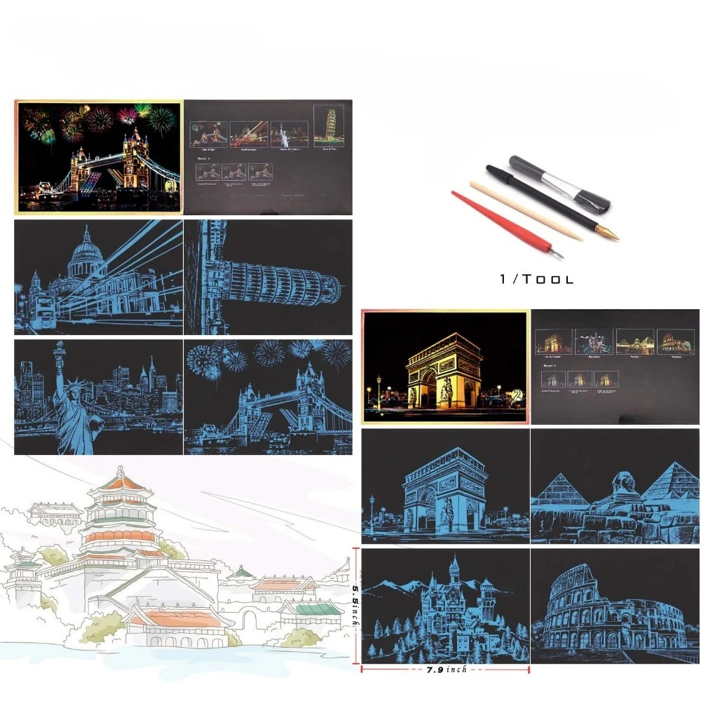 Kunstpostkarten zur Regenbogenmalerei, Malerei, kreative Geschenkgravur, Kunst- und Bastelsets, Mini-Umschlagpostkarten