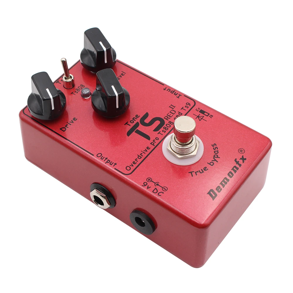 Novo Demonfx TS RED II unidos juntos o clássico TS9 e TS808, perfeito overdrive atualizado, 2 em 1 Overdrive Booster Pedal