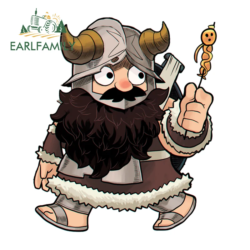 EARLFAMILY 13cm x 11.1cm Marcille Chibi Car Stickers Tauren Primitive Man Accessories Occlusion Scratch Decal  Funny Decoration