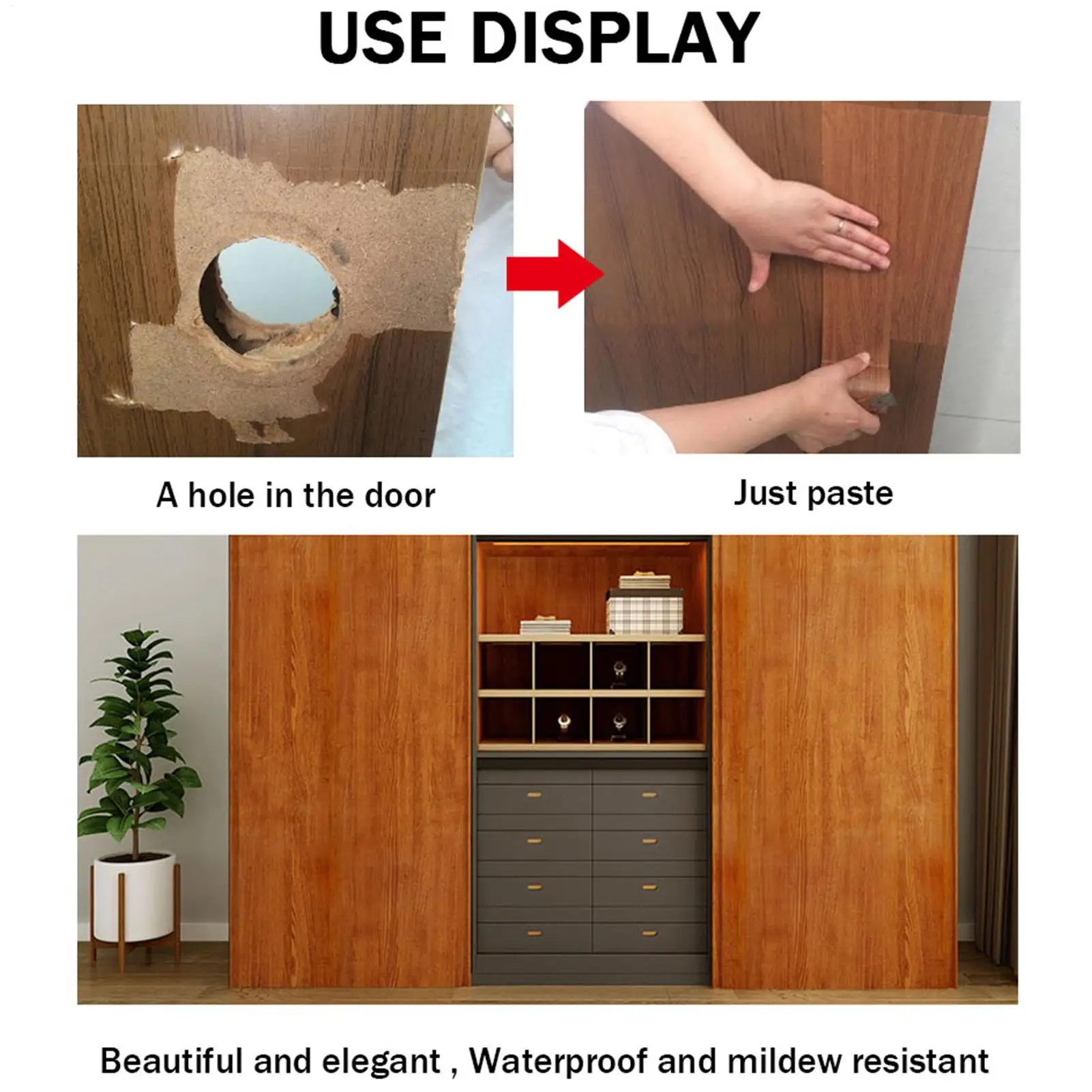 5.7cmx4.57m Realistic Wood Grain Repair Adhensive Duct Tape Floor Furniture Renovation Skirting Line Sticker Home Decoration