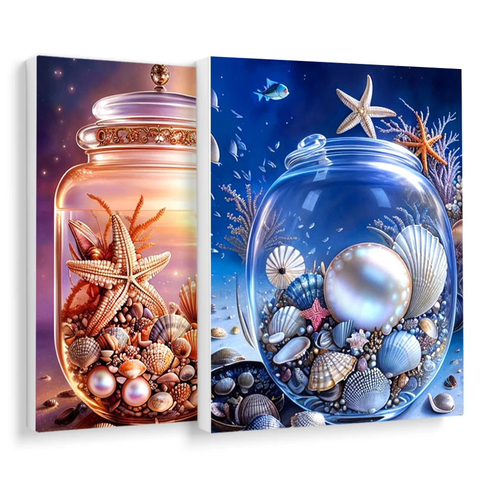 

RUOPOTY Painting By Numbers Glass Bottle Marine Organisms Paint Brushes Acrylic Paints Handmade Paint Brushes Diy Oil Art Set