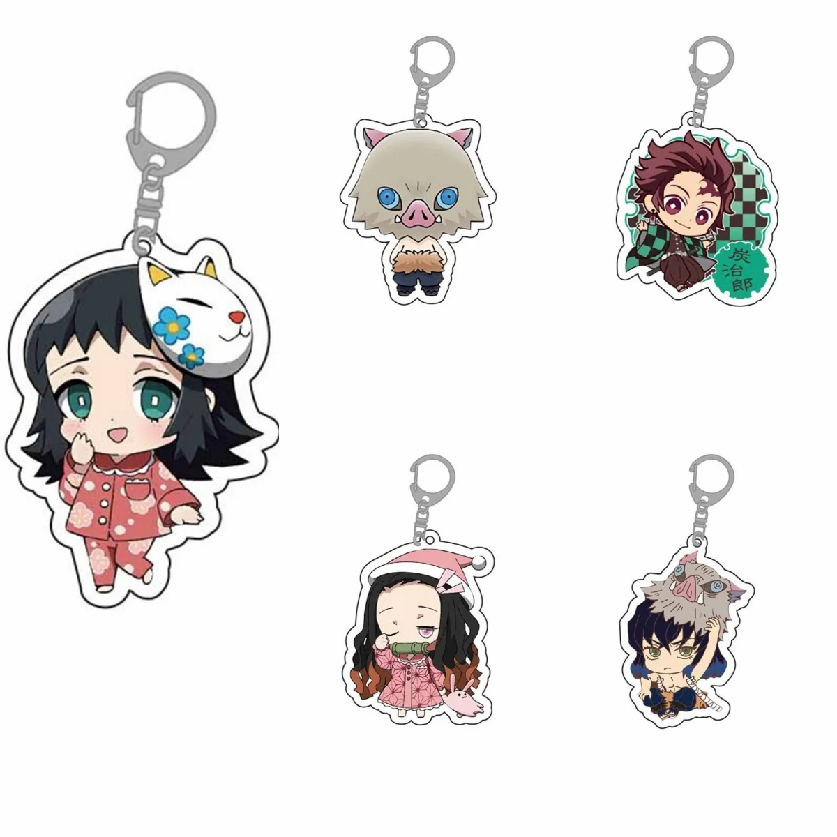 Niedlichen Anime Nezuko Acryl Kawaii Schlüssel bund Anhänger Figuren Key Finder Party Zubehör Fans für Geschenk Spielzeug