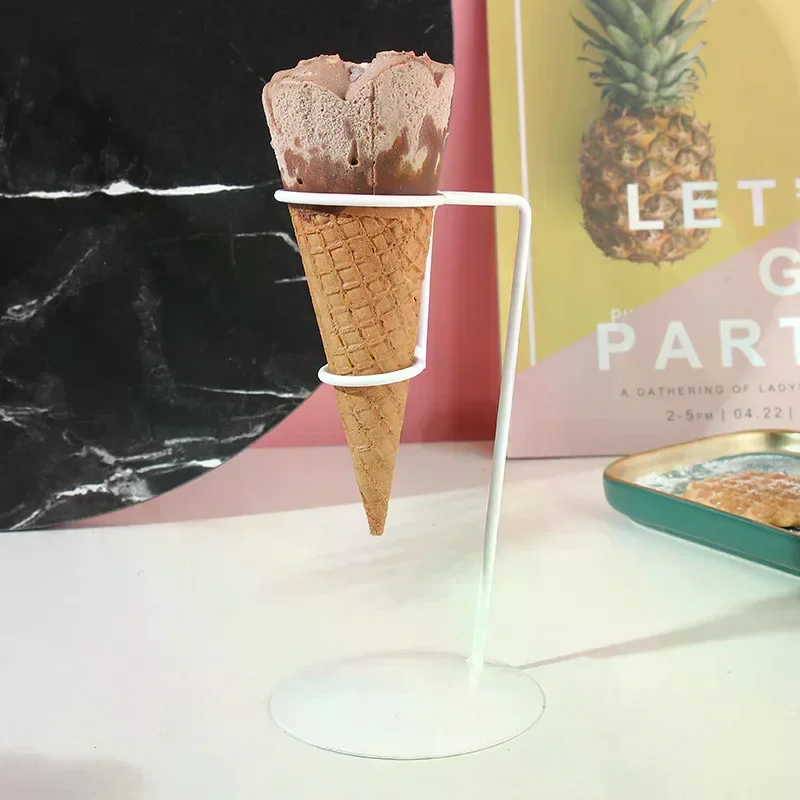 Ice Cream Cone Holder Display Stand Birthday Wedding with Base Popcorn Reusable Ice Cream Cone Holder for Picnic Summer Camp
