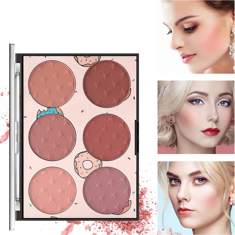 Palette de fards à joues 6 couleurs, mat, imperméable, naturel, longue durée, perle mate, multicolore, maquillage Nude, toilettage naturel pour étudiants