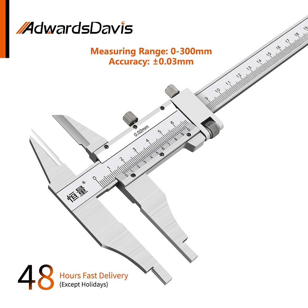 

Double Outer Jaws Vernier Caliper Integral Stainless steel Caliper 0-300mm Measuring Tool Split Vernier Caliper 4CR13 Caliper