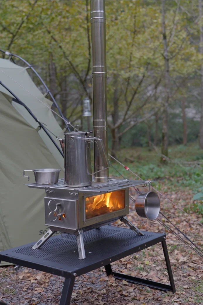 Imagen 7: Estufa de camping para quemar leña, de acero inoxidable