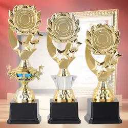 Plastic Award Trophy Star Golden Small Gold Statue Singing Dancing Competition School Rewarding Supply Reward Prize Cup