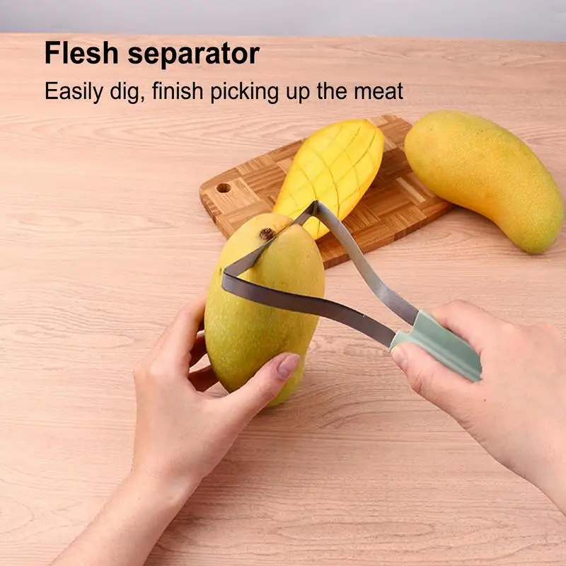 3in1 تقشير المانجو قطع سكين المانجو تقشير فاصل المانجو مغرفة الأفوكادو مقشرة الفاكهة القطاعة Pitter أدوات المطبخ #4