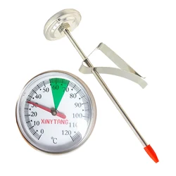 0°C~120°C Water Bottle Milk Coffee Thermometer with Clip Food Temp Gauge Meter Stainless Steel Probe Temperature Tester
