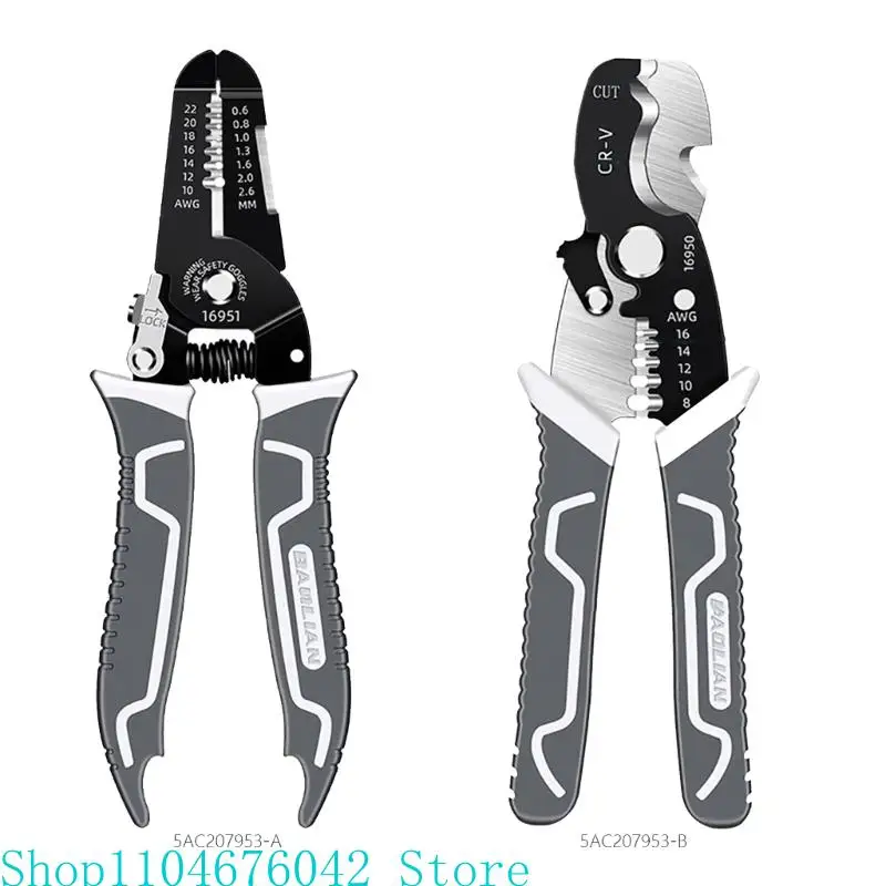 

5asd Multifunctional Wire Pliers Tools 7inch Stripping Cutter Cable Wire Crimping Electrician for 10-22AWG