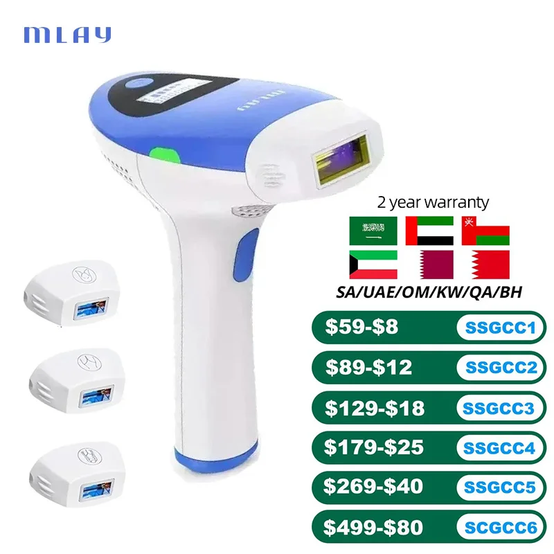 

MLAY T3 Laser Hair Removal Device IPL Laser Epilator with 500000 Shots Facail Bikinis Laser Hair Removal Home Use