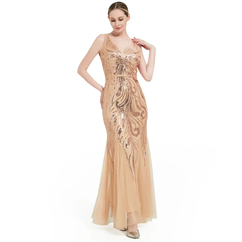 New Arrival Vintage 1920s Beaded Flapper Gatsby Wedding Prom Long Evening Party Formal Dress