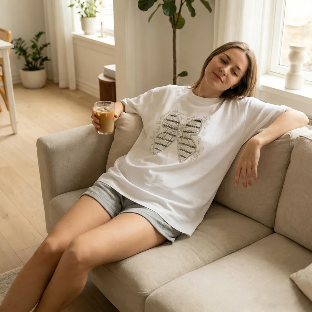 T-shirt oversize en coton blan - Longline Tee Oversized avis et prix