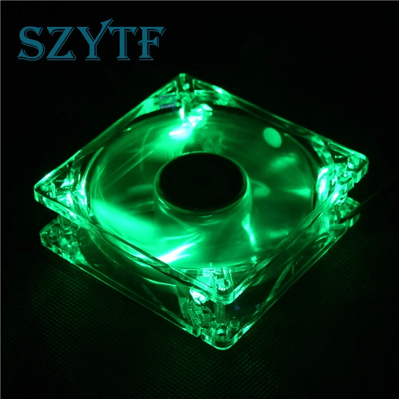 SZYTF  1PCS PC Computer Fan Case Cooling Fan Unit Fan 8025 8cm With Green LED Lights Chassis Fan 80 * 80 * 25