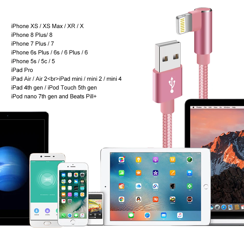 ANSEIP USB كابل الشاحن آيفون 14 13 12 11 XS ماكس XR X 8 7 6 Plus SE باد أصل الهاتف المحمول سلك طويل بيانات الحبل 3m