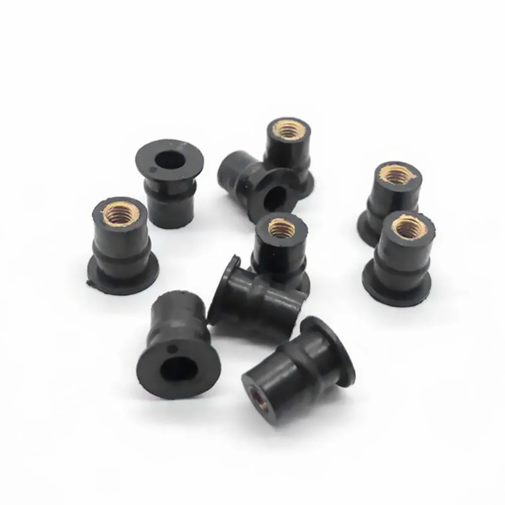 

10Pcs M5 Rubber Well Nuts Reliable Motorcycle Windscreen Nut Replacement Parts Motorcycle Fastener Accessories