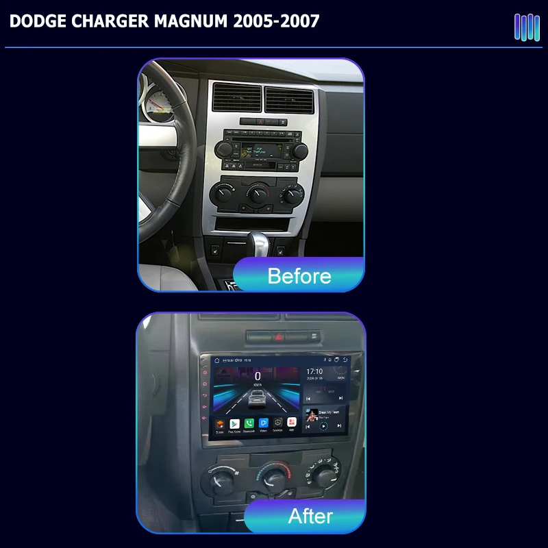 AI VOICE roadivox Android car radio for DODGE CHARGER MAGNUM 2005-2007 stereo GPS Navigation video Multimedia Player tape