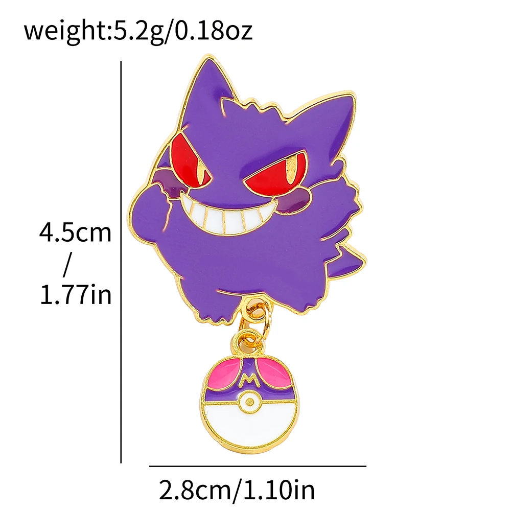 Mew Snorlax Emaille-Anstecknadeln mit Pokeball-Anhänger Cartoon-Metallabzeichen für Rucksack Kleidung Deko Fan-Geschenk – Detail 6