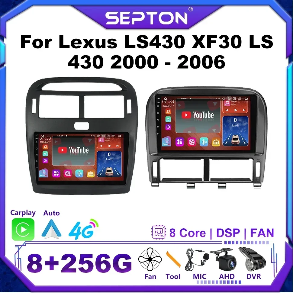 SEPTON Smart Car Systems Car Stereo Multimedia Radio for Lexus LS430 XF30 LS 430 2000 - 2006 Carplay GPS Car Intelligent Systems