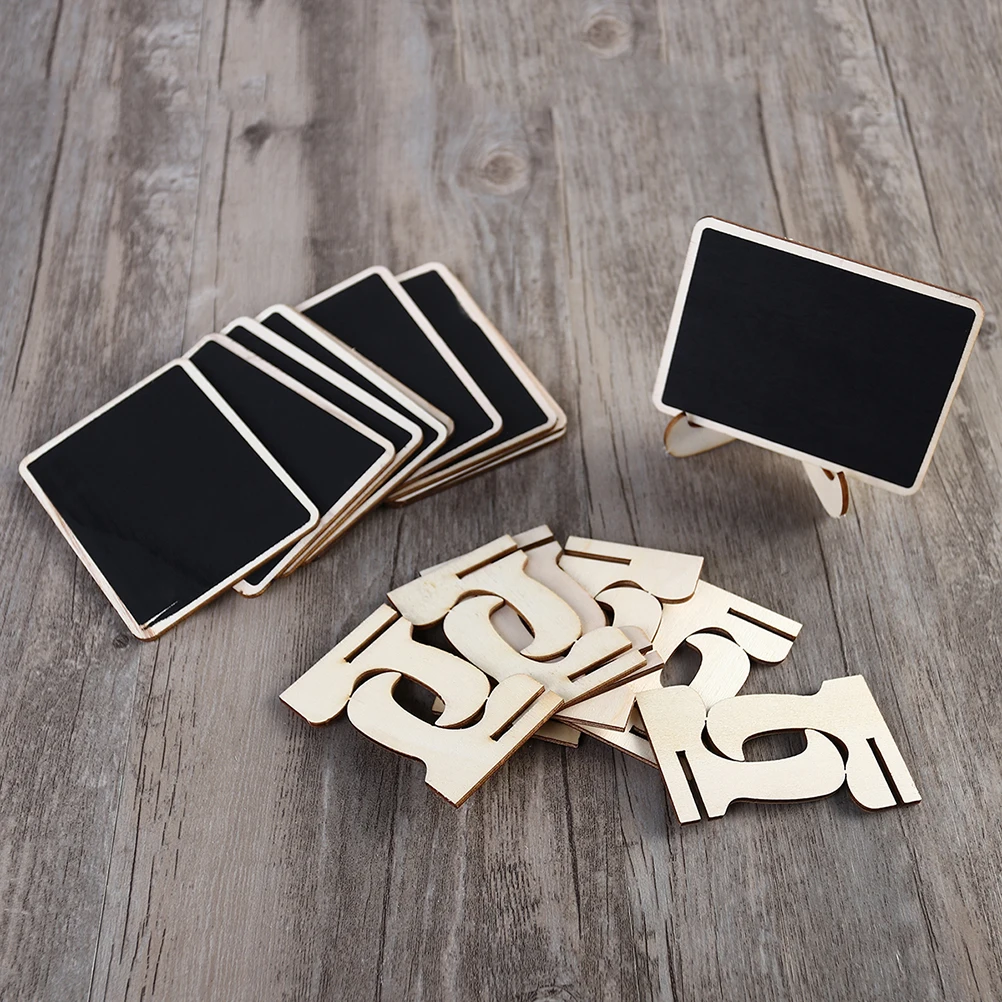

20pcs Mini Chalkboard Signs Small Blackboard Display Narrow Wood Trim Erasable Wedding Party Favor Christmas Table Decor