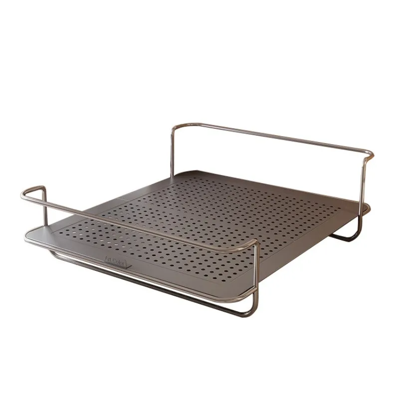 Suspended bed modern simple small apartment ultra-thin bedside carbon steel minimalist boundless leather bed