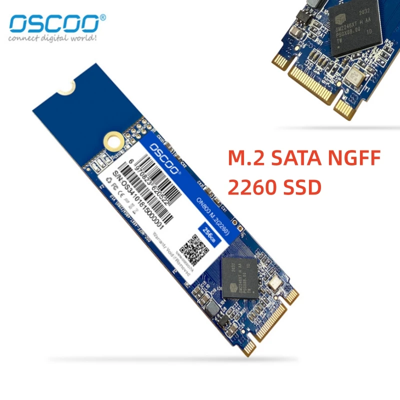 

OSCOO SSD NGFF M2 SATA 32GB 256GB 22*42/60/80mm M.2 Solid State Drive 2260 SSD MLC Chip Ssd Laptop Hard Drive for PC Desktop