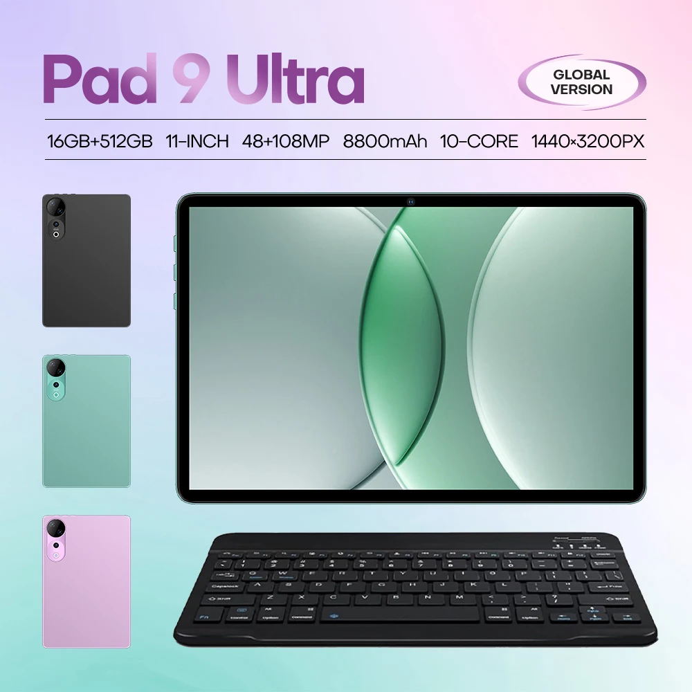 2026 Latest Android 15 Pad 9 Ultra Tablet 11-inch Tablet 5G WiFi 16GB ROM + 512GB RAM 8800mAh Snapdragon 8 Gen3 Mi Tablet PC