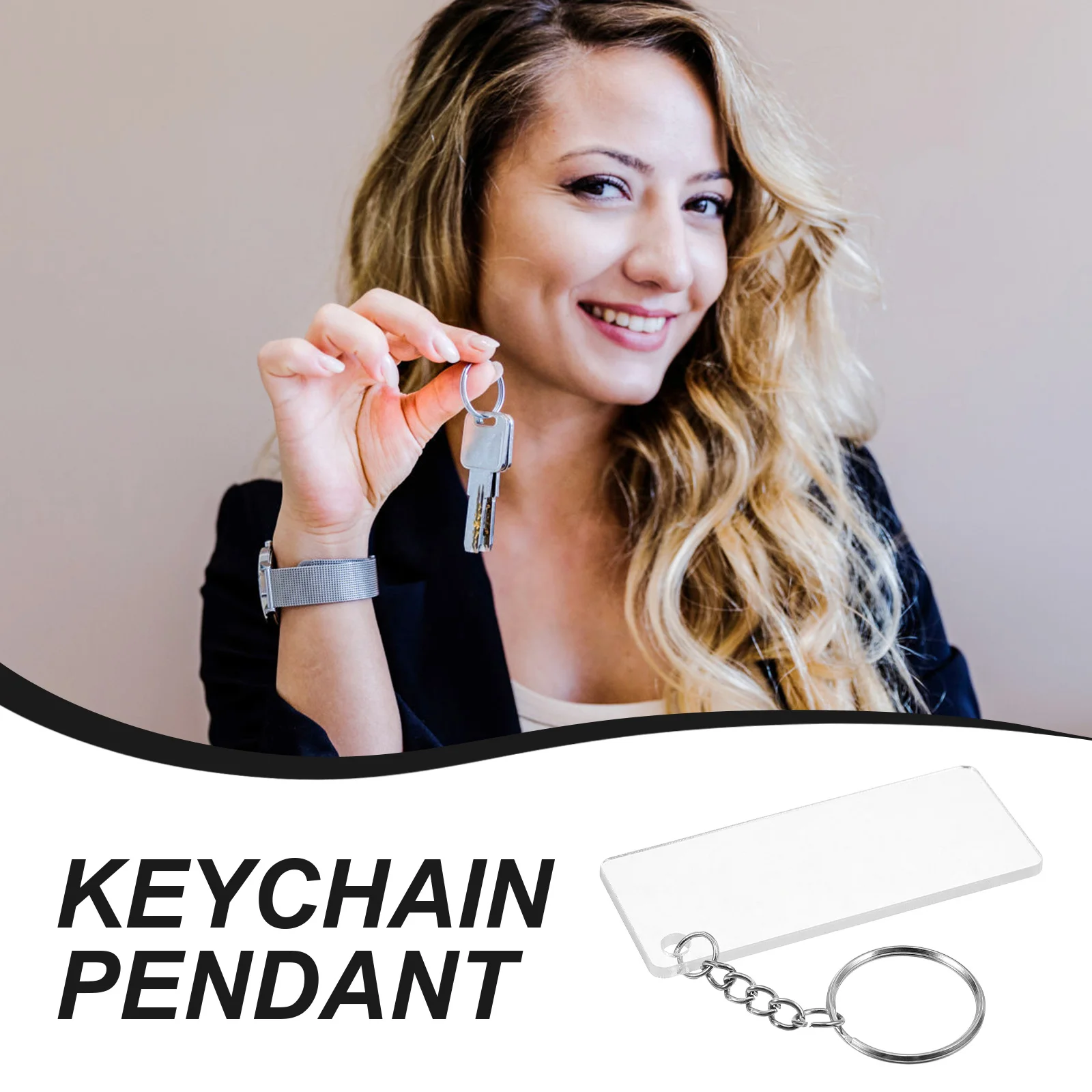 

30Sets Acrylic Keychain Blanks DIY Kit Durable Blank Keyring Making Set for Crafting Multi-Purpose Keychain Material