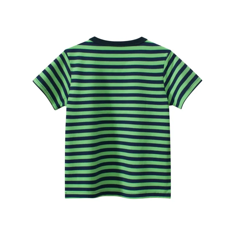 2024 Summer New Boys Striped T-Shirts Children\'s Clothing Casual Short Sleeve O-Neck Cotton Tops Tees Kids Clothes Drop Shipping