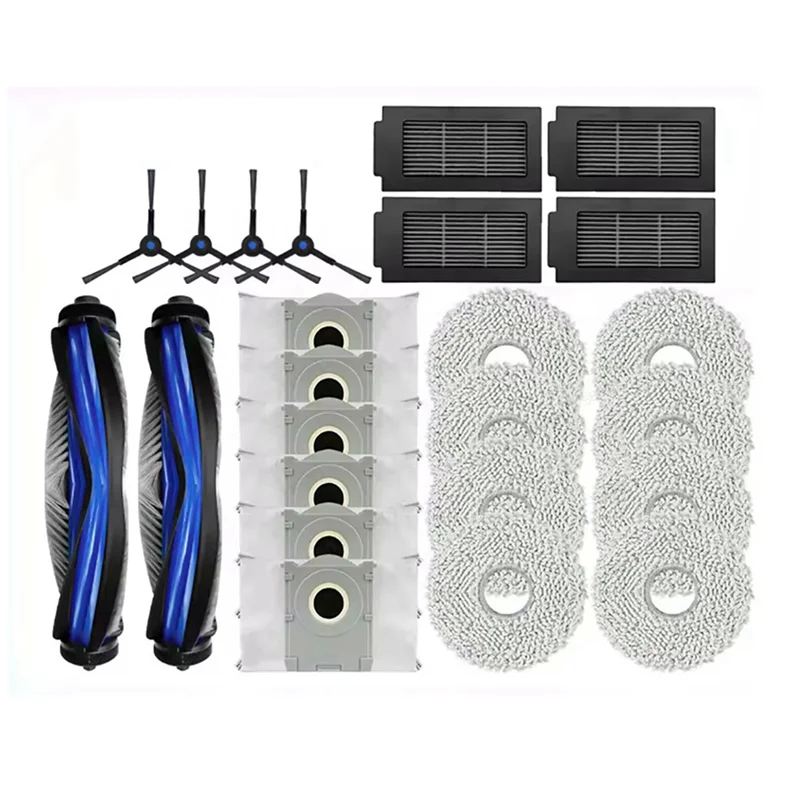 Ecovacs Deebot T50 Max、T50 Pro、T50 Omni、T50 Pro Omni、T50 Max Pro、Omni-A77G用スペアパーツブラシフィルターダストバッグモップ24個