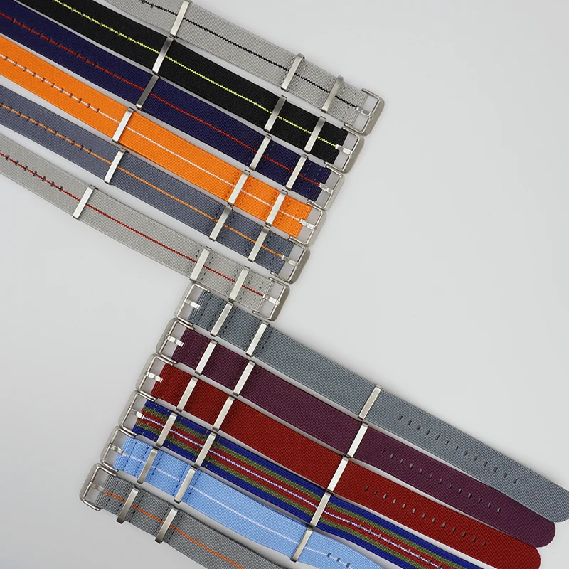 Washable Elastic Nylon Watchband For Seiko 60s French Troops Parachute Bag Nato Strap 18mm 20mm 22mm Outdoor waterproof bracelet