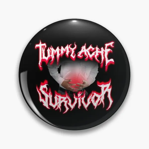 Tummy Ache Survivor Metal Design  Soft Button Pin Brooch Decor Cute Badge Gift Hat Lover Clothes Fashion Collar Jewelry Creative