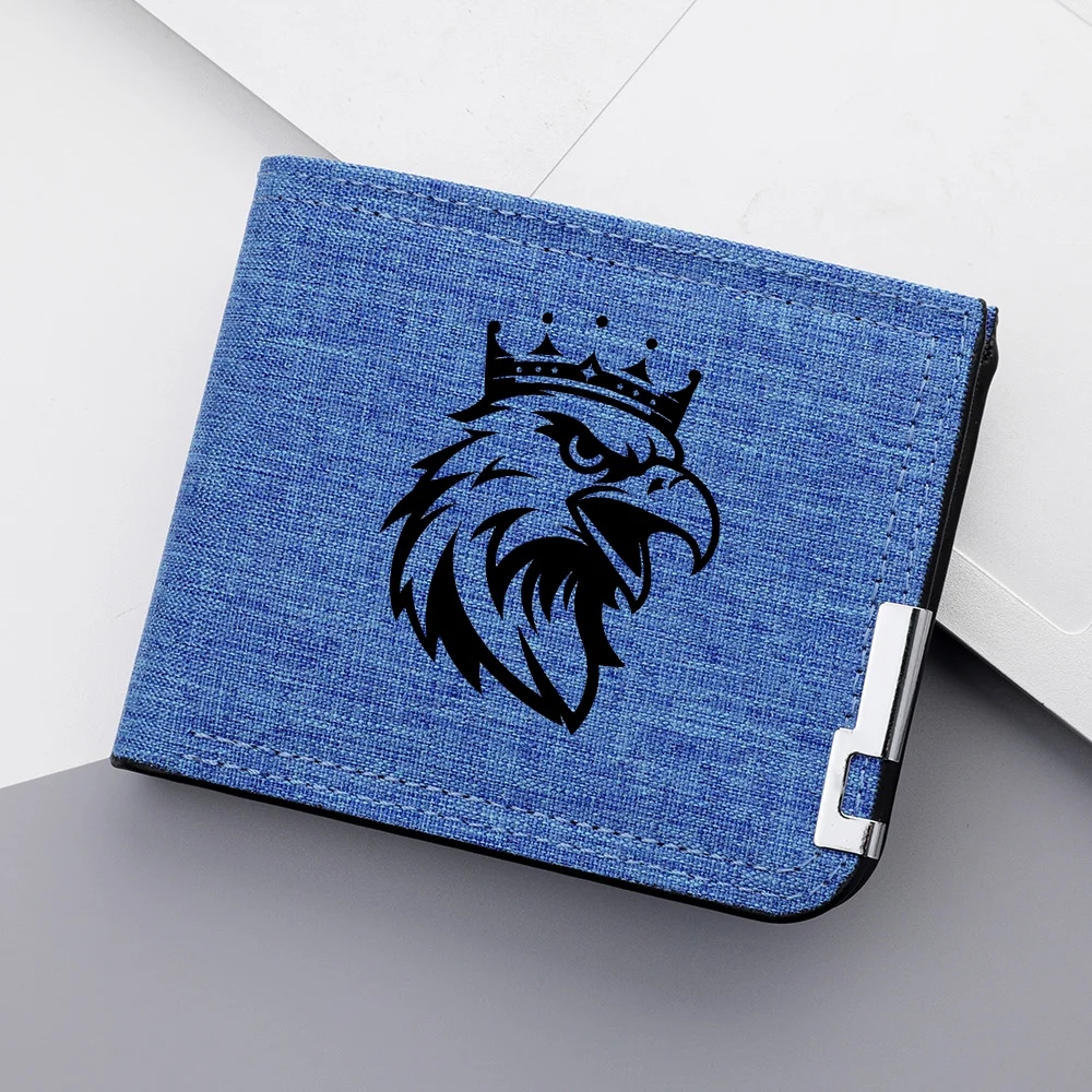 High-quality Men's Wallet with Cartoon Animal Pattern, Double-fold Multi-functional Zipper Money Pocket Fashionable Men's Wallet