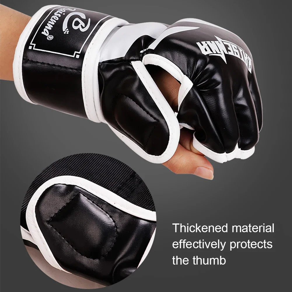Rękawice bokserskie dla mężczyzn Kobiety PU Skóra 3cm Zagęszczone Karate Muay Thai Guantes De Boxeo Free Fight MMA Rękawice treningowe z workiem z
