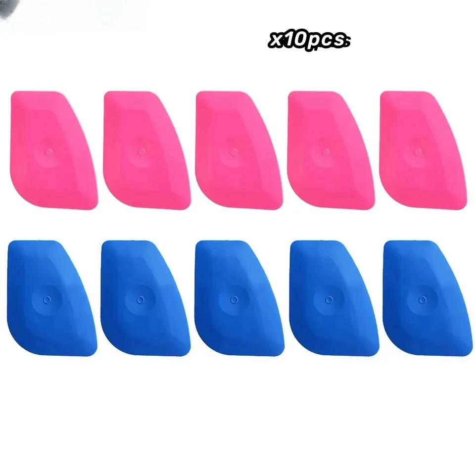 Ready Stock 10PCS Car Window Tint Squeegee Carbon Fiber Foil Vinyl Film Wrapping Tool Pink Vinyl Wrap Plastic Scraper Auto