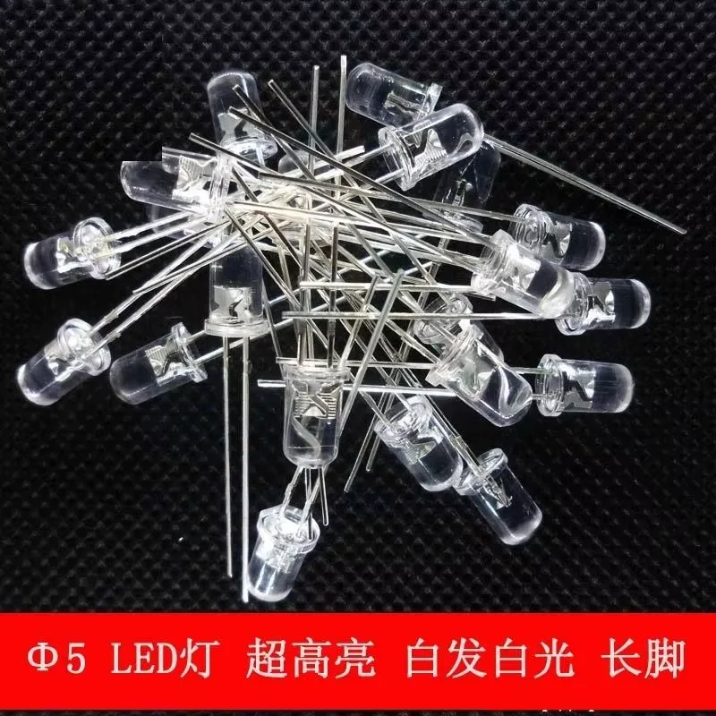 1000 teile/los 5 MM LED licht weiß haar weiß super helle weiße LED licht emittierende diode lange beine